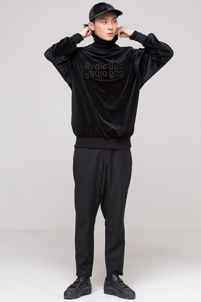 Velour sweat shirt (Black) #C7S7Wts-007