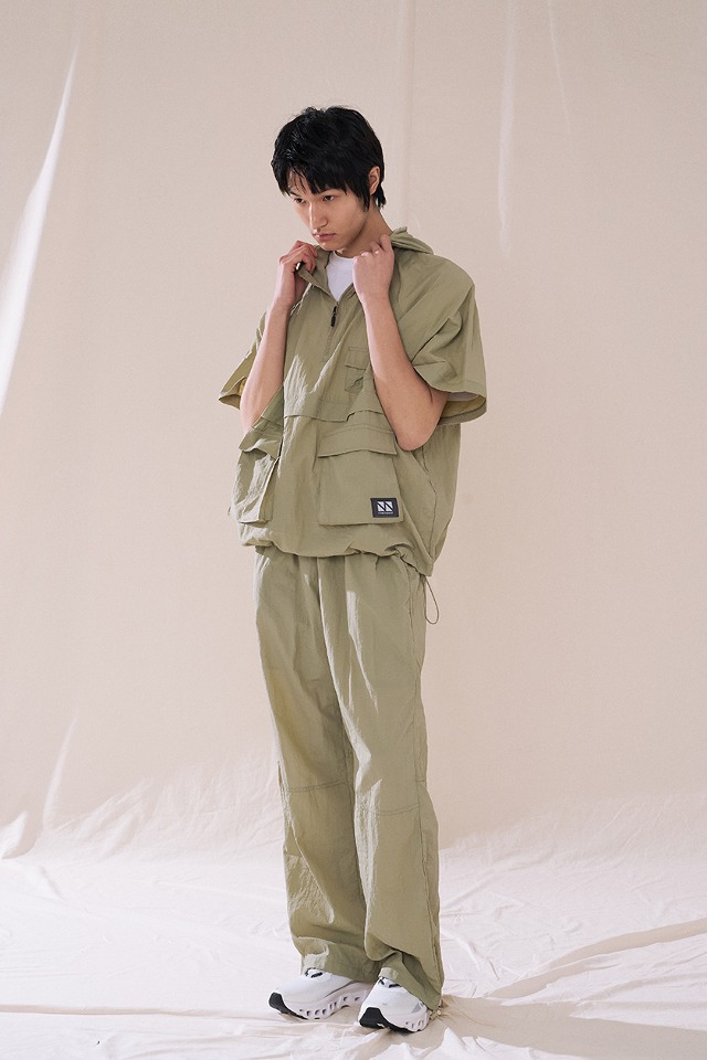 Hoody Anorak Long Set-up(Khaki) CSOs-014  [Unisex] 