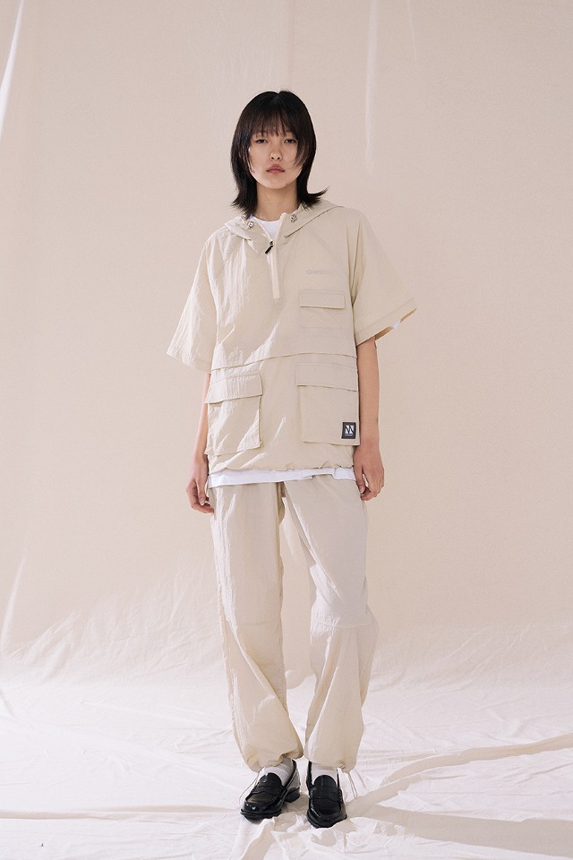Hoody Anorak Long Set-up(Beige) CSOs-014  [Unisex] 