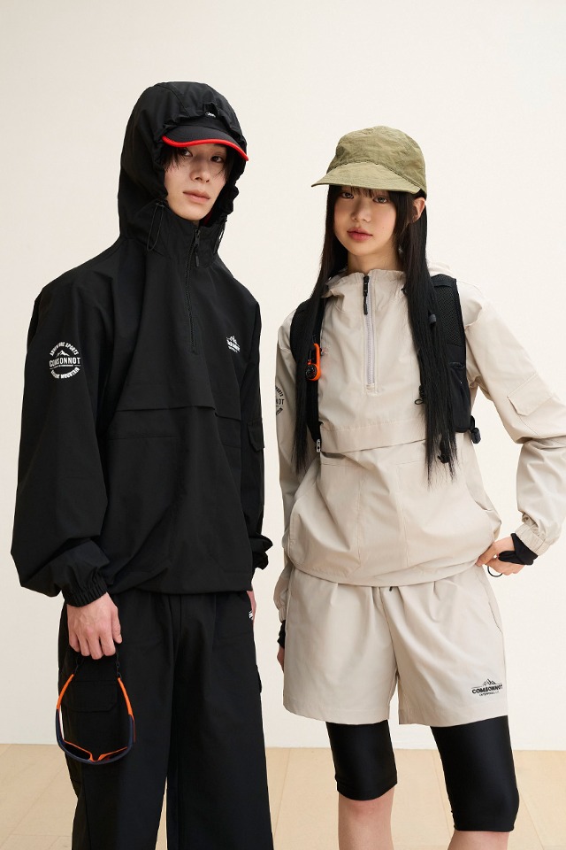Air Light Anorak Sporty 3-Piece Set Up (black) CSOs-022 [Unisex] 
