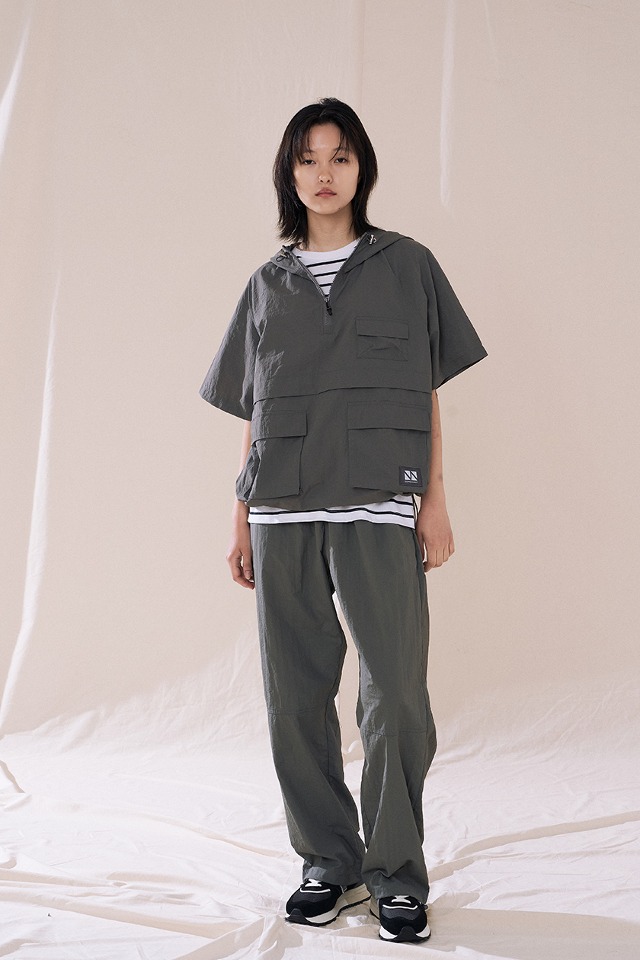Hoody Anorak Long Set-up(Charcoal) CSOs-014  [Unisex] 