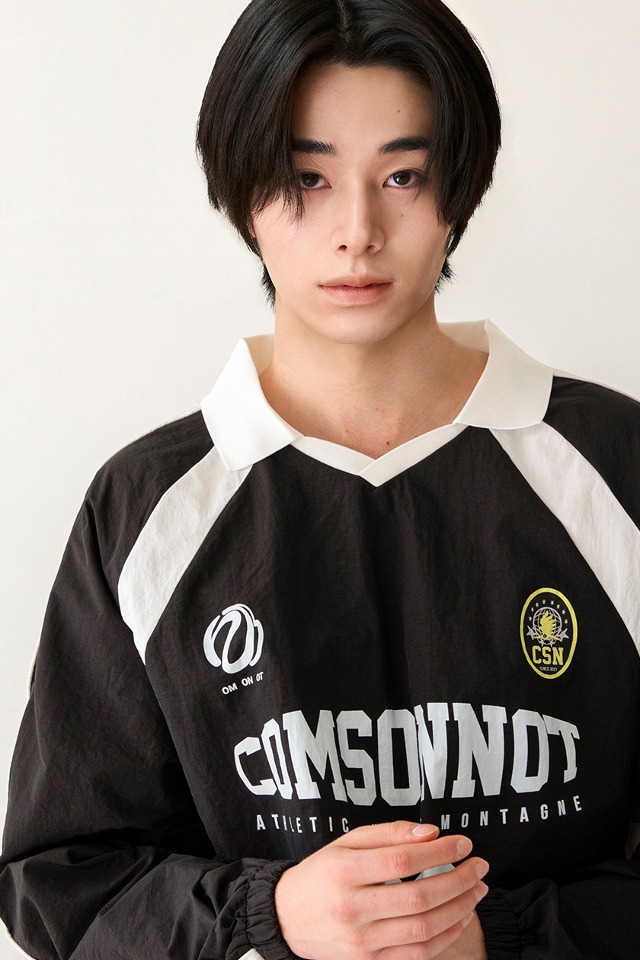 Nylon Open Collar Jersey Set-Up (Black) CSOs-017 [Unisex] 