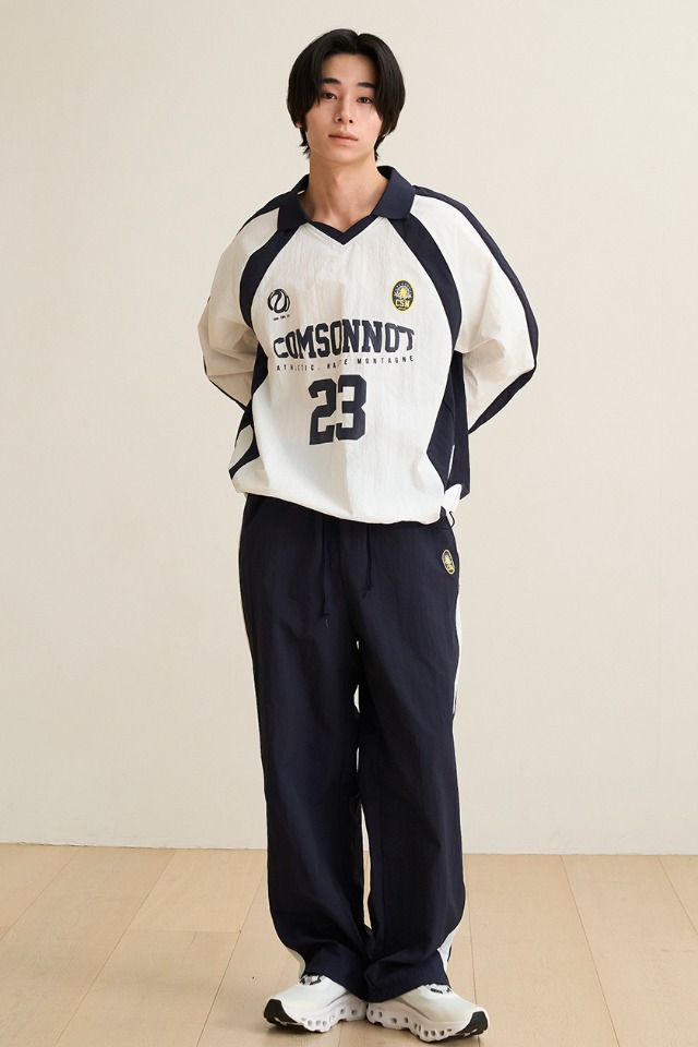 Nylon Open Collar Jersey Set-Up (Ivory) CSOs-017 [Unisex] 