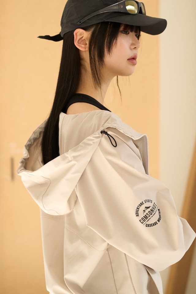 Air Light Full Zip Up Sporty 3-Piece Set Up (beige) CSOs-021 [Unisex] 