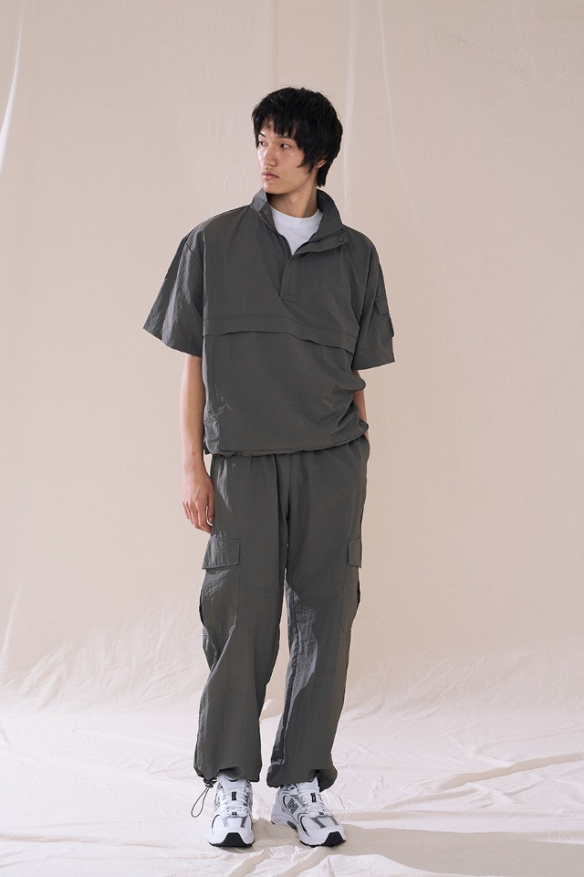 Turtle Neck Anorak Long Set-Up(Charcoal) CSOs-015  [Unisex] 