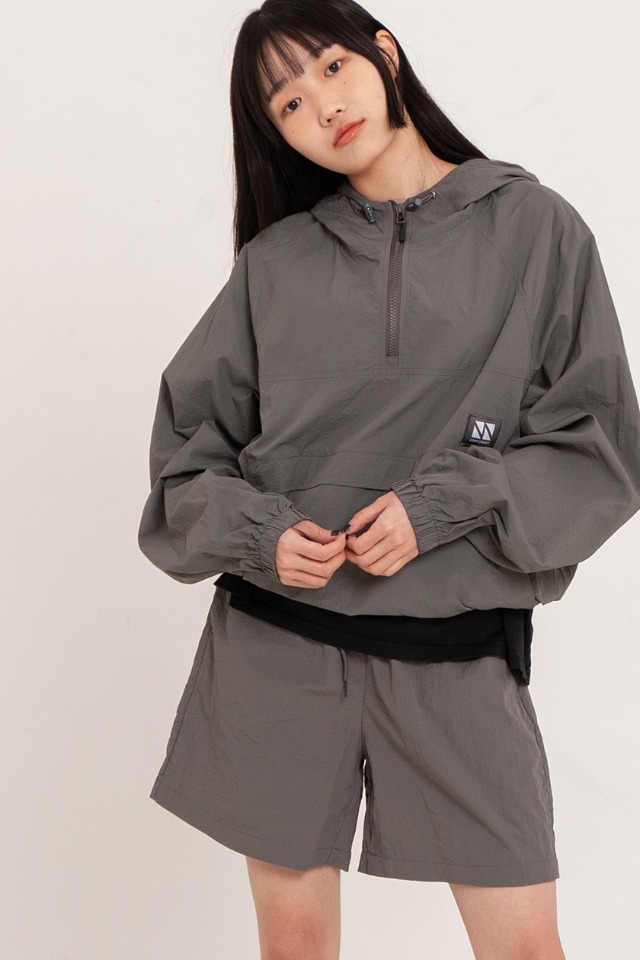 Hood Anorak 3-Piece Full Set Up (Charcoal) CSOs-003 [Unisex] 
