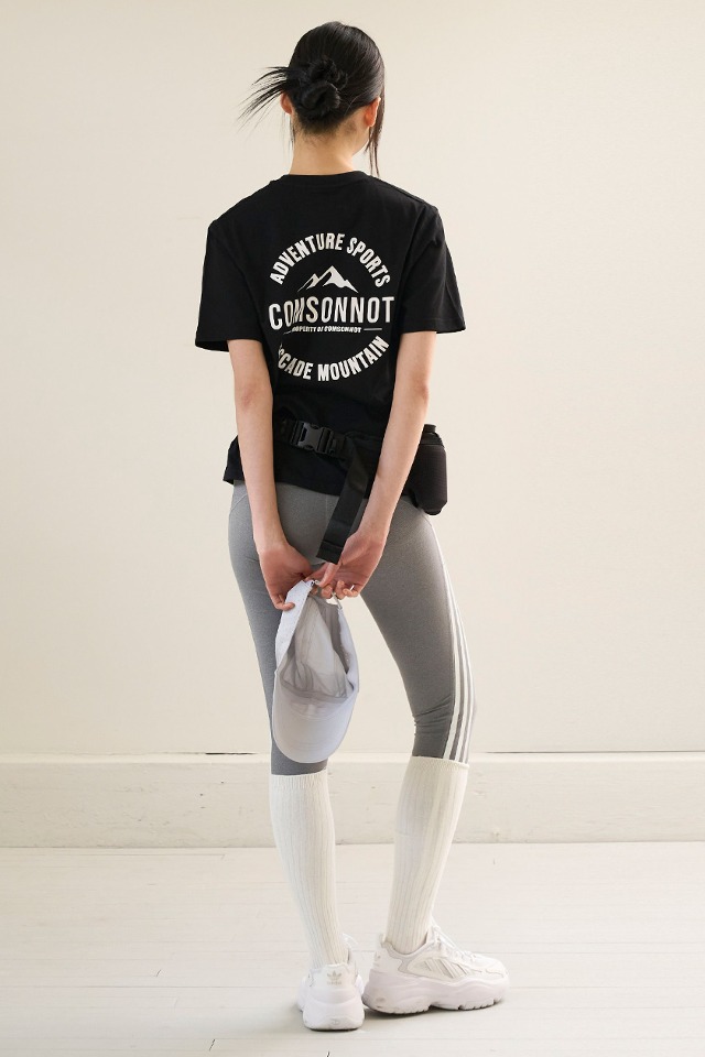 Basic Logo Printing Half Cotton T shirt CSOt-308 (black)  [Unisex] 