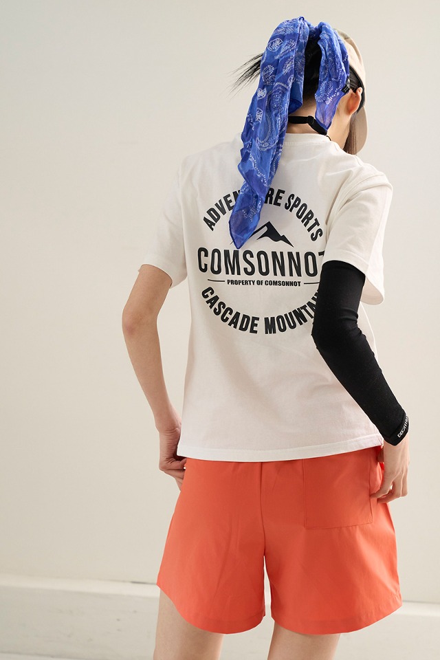 Basic Logo Printing Half Cotton T shirt CSOt-308 (white)  [Unisex] 