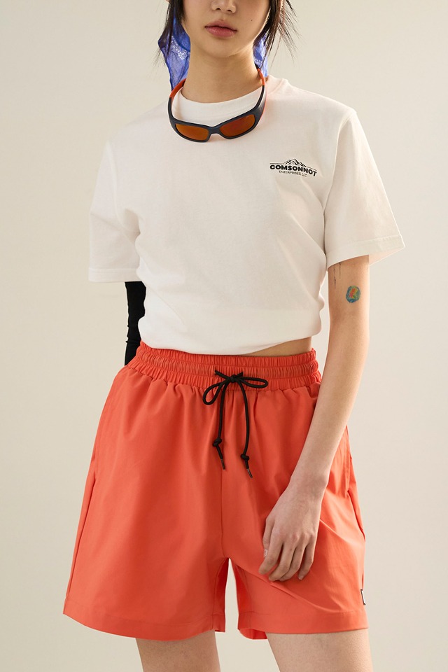 Basic Logo Printing Half Cotton T shirt CSOt-308 (white)  [Unisex] 