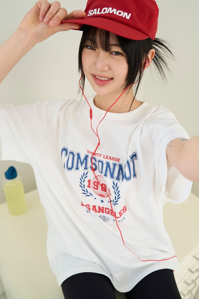 Los Angeles Printing Half Cotton T shirt CSOt-309 (ivory)  [Unisex] 