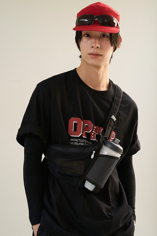 Opening Hours Printed Half Cotton T shirt CSOt-310 (black)  [Unisex] 