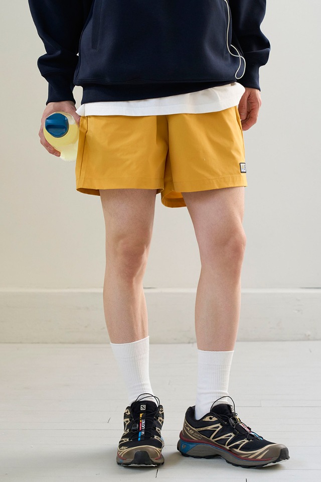 Basic Logo Label Light Summer Shorts (mustard) CSOp-218  [Unisex] 