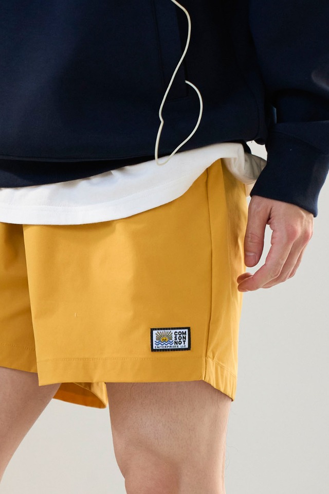 Basic Logo Label Light Summer Shorts (mustard) CSOp-218  [Unisex] 