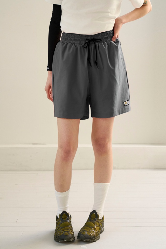 Basic Logo Label Light Summer Shorts (charcoal) CSOp-218  [Unisex] 