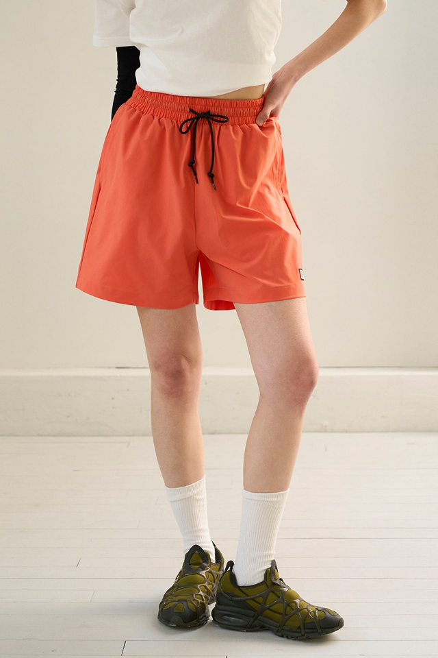 Basic Logo Label Light Summer Shorts (coral) CSOp-218  [Unisex] 