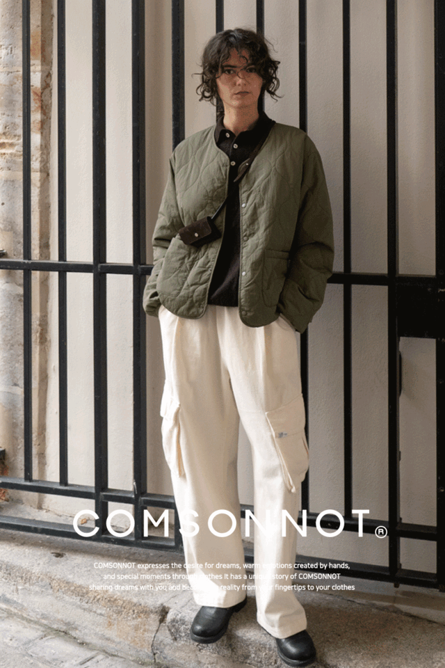 Cargo Patch Banding Pants CSOp-217 (ivory)  [Unisex] 