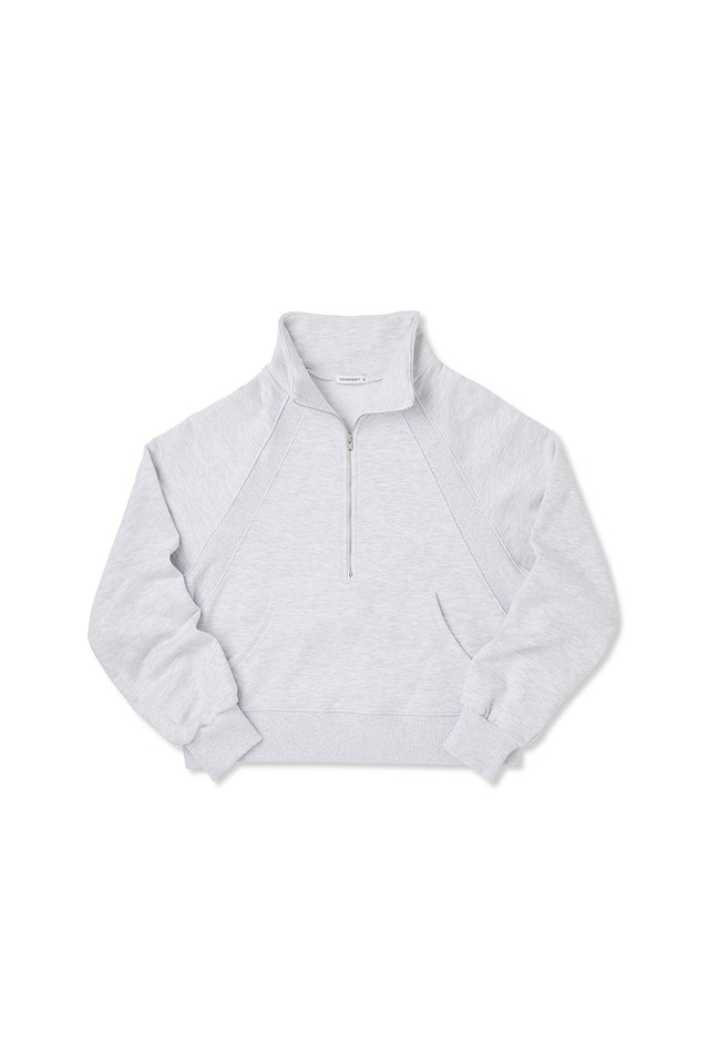 Half Zip-up MTM Tee (White Melange) CSOt-301 [Woman] 