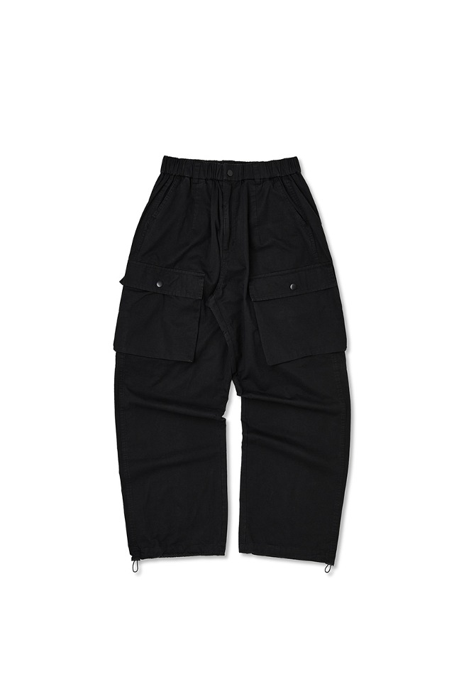 Pocket Point Wide Pants (Black) CSOp-212 [Unisex] 