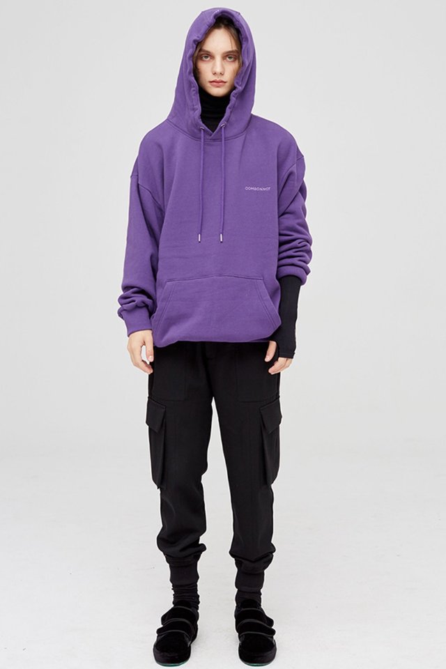 Basic logo over fit hoody (Purple) #C7S7Wts-017