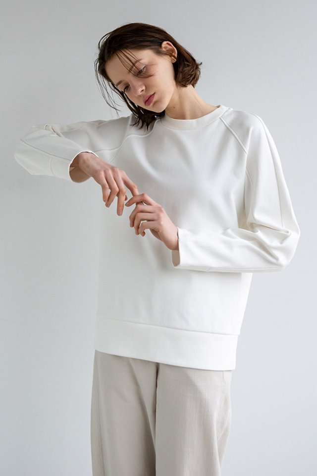 Raglan stitch sweat shirt (Ivory) [Woman] 